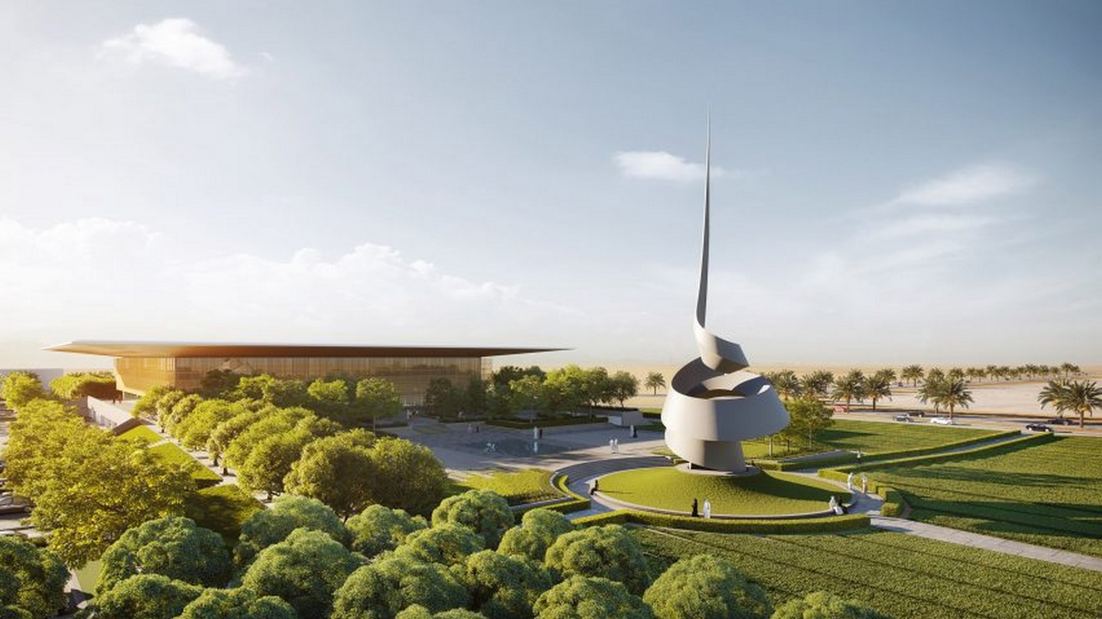 Foster+Partners在沙迦建成的带大型浮顶的新图书馆和文化中心-第1张